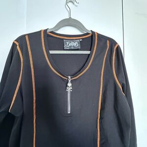 Killstar Black with Orange Accents Skull Zipper Size 4XL Avril Lavigne SET